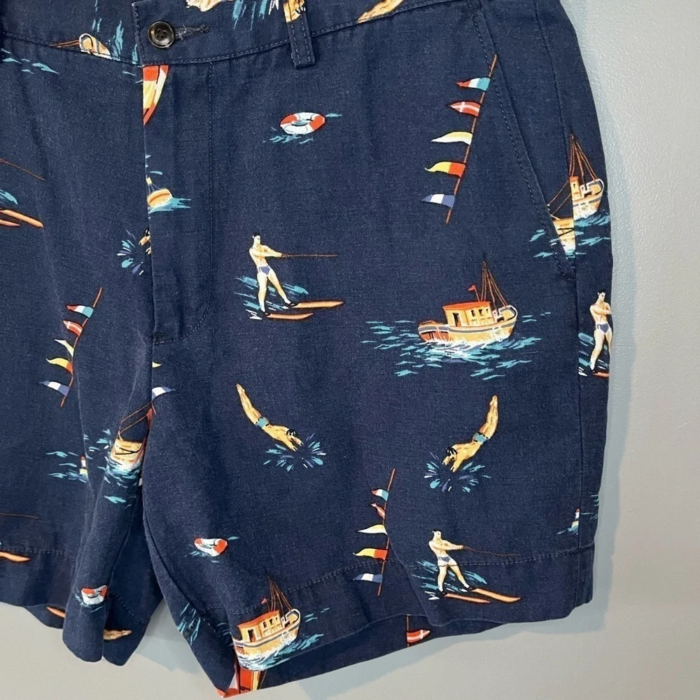 POLO Ralph Lauren Retro Print Ski Sailing Cotton 6” Shorts